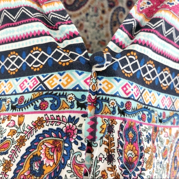 Umgee Bohemian Floral Print Babydoll Tunic Dress size Small - Picture 7 of 11